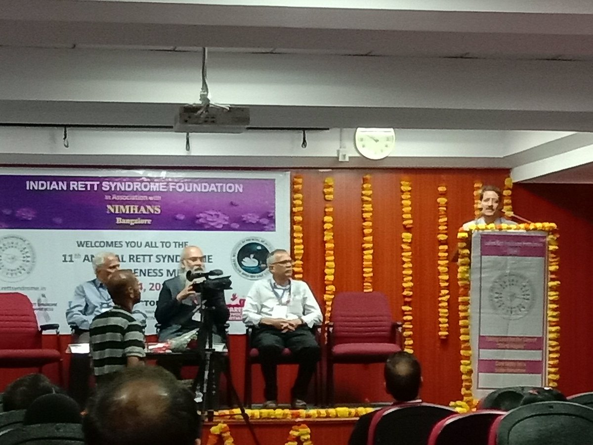 Prasannashirol's tweet photo. Dr K S Rana address #NIMHANS observing 11th annual #Rettsyndrome #Awareness Meet @ #bengaluru by #IRSF Indian Rett syndrome Foundation. #ORDI #globalgene . https://t.co/kDANNWpvC7
