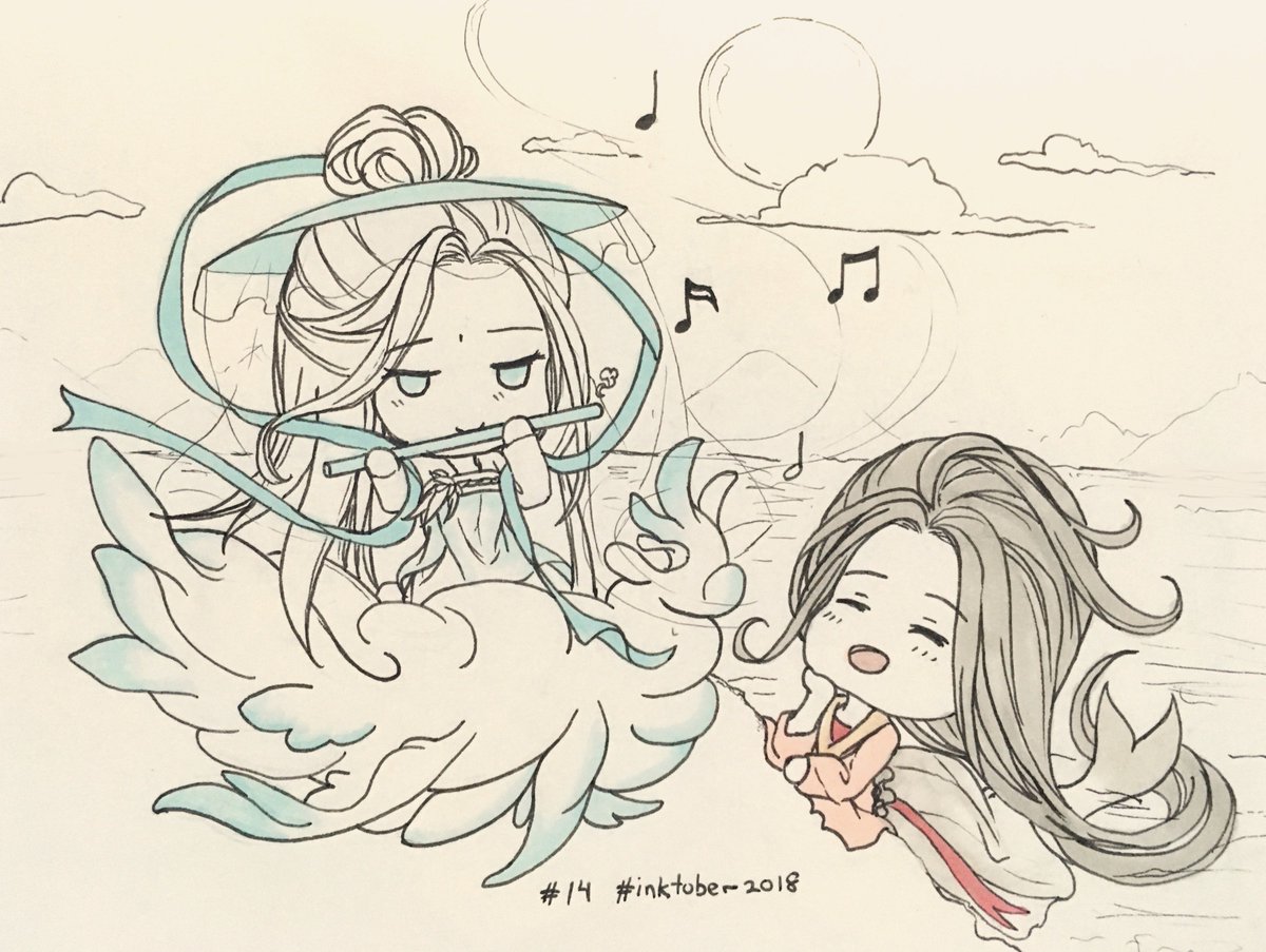 kyeoul_yuu's tweet photo. Day 14. Happiness. I'm glad Cloud Tea and Sweet & Sour Fish found theirs ๐.
#foodfantasy #foodfantasyfanart #foodtober2018 #foodtober #traditionalart #inktober #inktober2018 #day14 #thiseventgotnicebgm #forgetfulcourtyard
#cloudtea #sweetandsourfish #cloudteaxsweetandsourfish https://t.co/QaiyWBAzRx