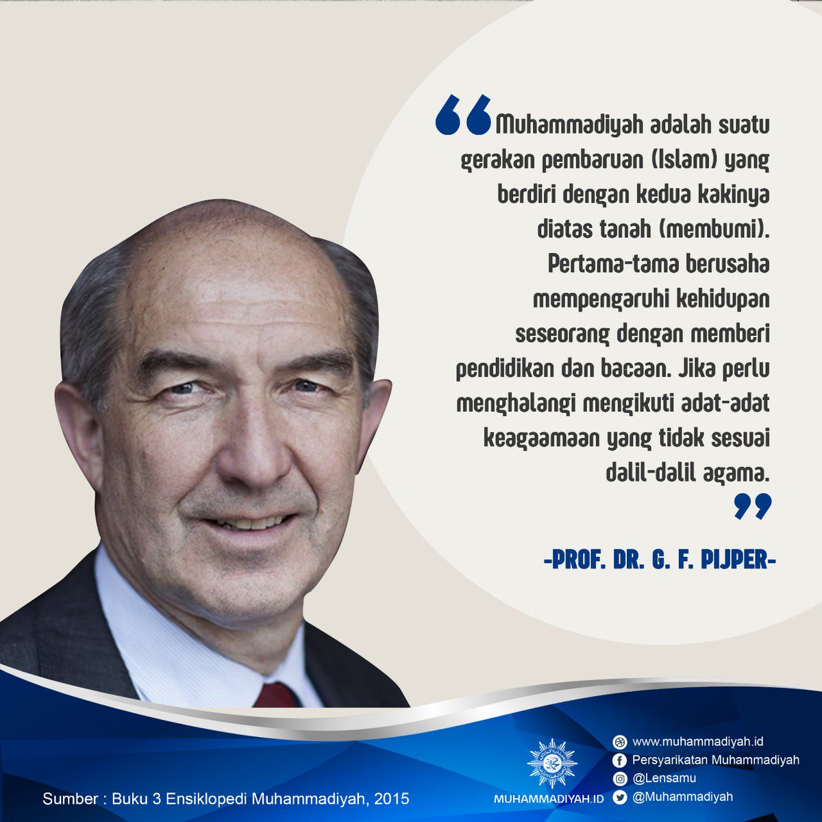 Muhammadiyah adalah suatu gerakan oembaruan (Islam) yang berdiri dengan kedua kakinya di atas tanah (membumi). #Muhammadiyah