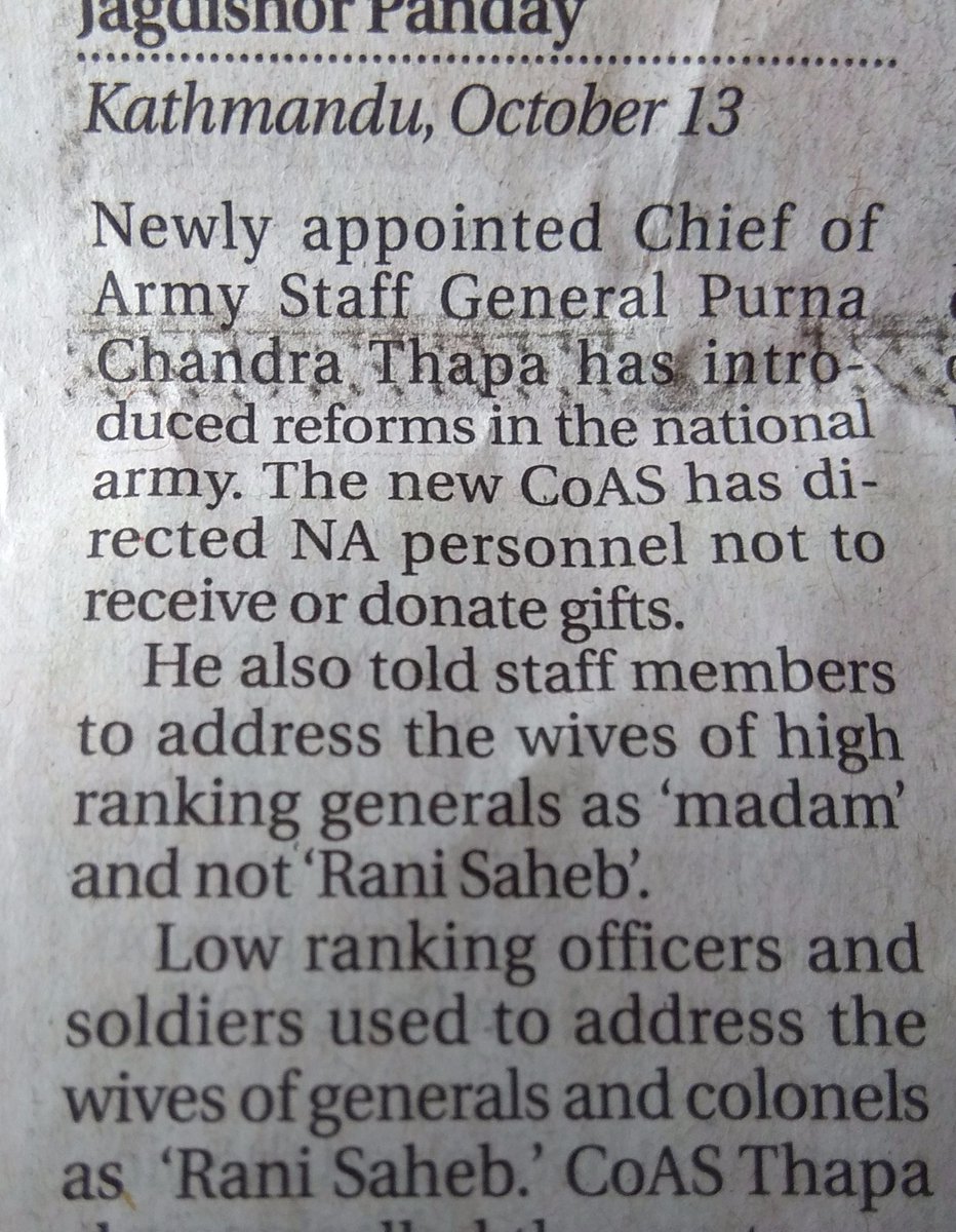 rupajoshi's tweet photo. "अब रानीसाहेब होइन म्याडम भन्नु" ! क्या बात चिफसाप! way to go nepal army! @thenepalesearmy https://t.co/gvbsrKwKuy