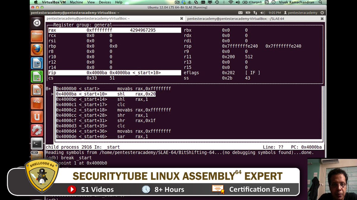 SecurityTube's tweet photo. #SLAE64 includes 8+hrs of training plus mock exams https://t.co/Q9cTUOK4q7 Or skip the exam & just watch the training videos at #PentesterAcademy - Enroll Now! https://t.co/TqGEhf0rpL