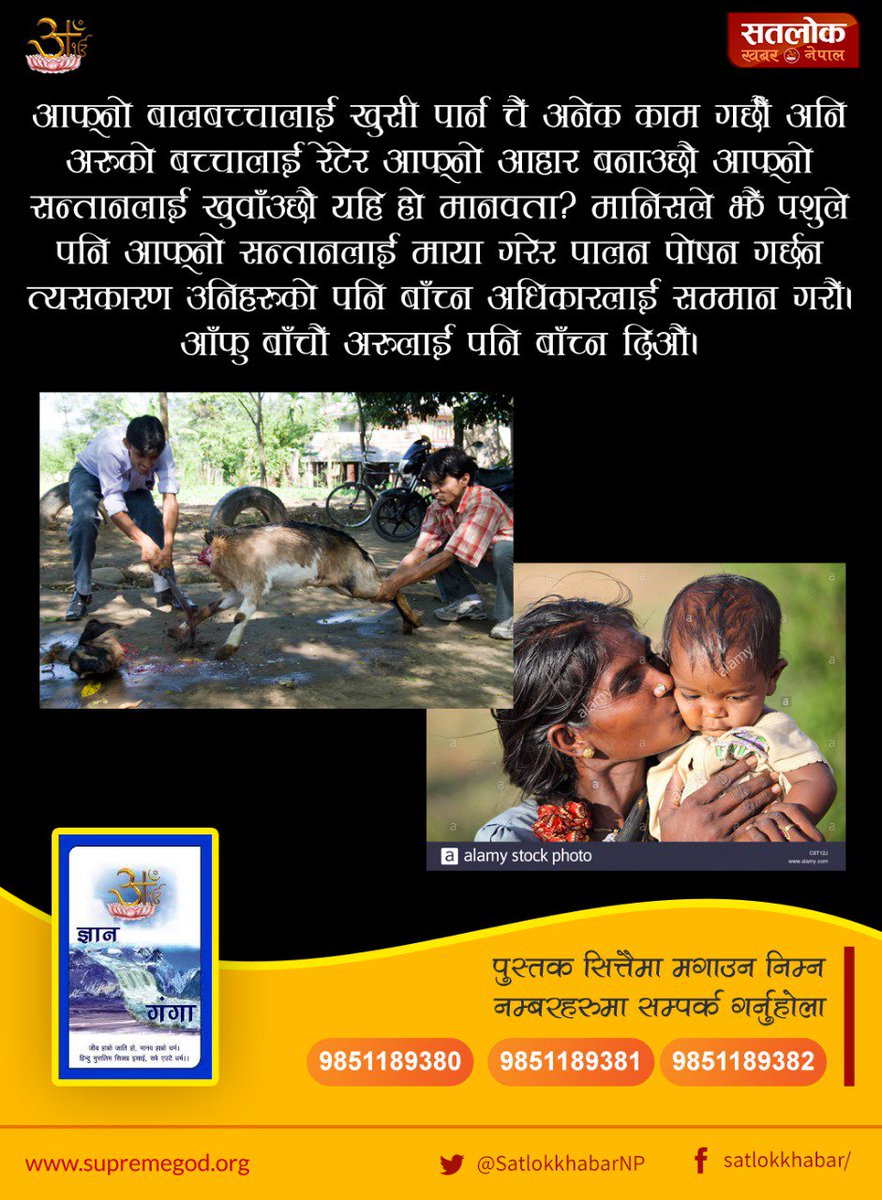 tulasa229's tweet photo. #SaveAnimals
#जीव_हत्या_त्यागौ
हामी अाफ्न‍ो सन्तानलाई जति माया गर्छौ त्यति  नै ती जनावरहरुले अाफ्नो सन्तानलाई गर्छन् । हामी अाफ्नो सन्तानलाई कसैले मारेर खाएको देख्न सक्छौ र?? साच्चै नै सक्दैनौ , त्यसैले शाकाहारी बनौ र पृथ्वीलाई सबै प्राणीका लागि सुरक्षित घर बनाऊ।। https://t.co/Rf2DlXksjk