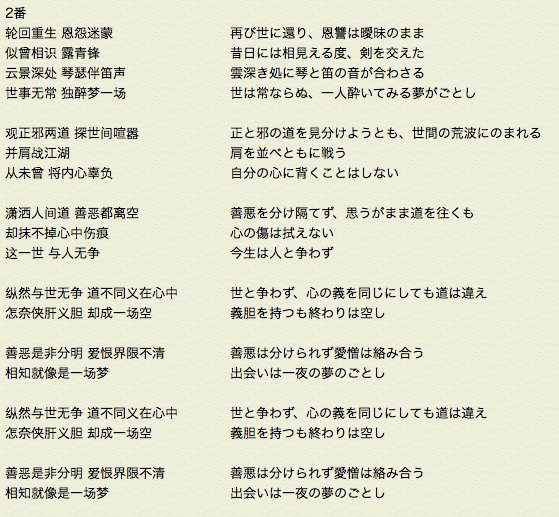 Mariccamaricca Sur Twitter 間に合ったー 非公式 今週末 魔道祖師アニメ 开播 おめでとうございます 引き込まれるop曲の酔夢前塵 自分も歌いたい でも中国語発音難しいと日本語訳を試みました できた 意訳やむなし でも忘羨に るるか