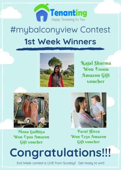 tenantingdotin's tweet photo. So today is the day! We are announcing the winner of our first week #mybalconyview contest.
We'd like to say a big thanks to everyone for participating! It has been a great pleasure receiving your photos, they were all amazing!
2nd Week contest starts from Today. #tenantingdotin https://t.co/QyG59Q1zNQ
