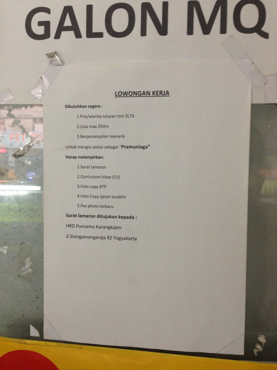 Lowongan Kerja (#LoKer) dari Purnama Group, swalayan terkemuka di #Yogyakarta. #LowonganKerja #LokerJogja