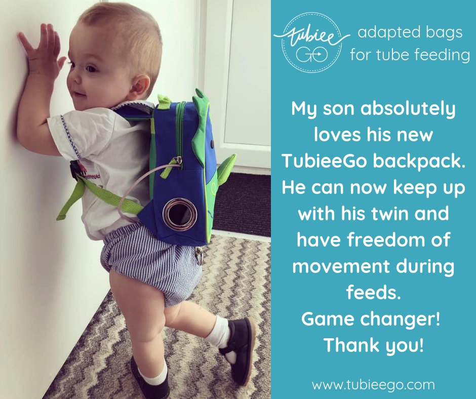 TubieeGo's tweet image. Our toddler range works for the smallest of kids and allows them to be on the move during feeds which is so important for development. You can check them out on our website at bit.ly/2pL0E7O

#tubefeeding #tubiekid #tubiebaby