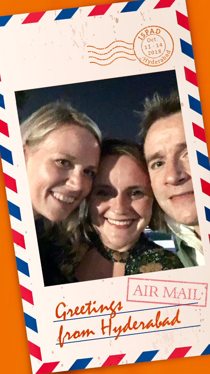 kate_gajewska's tweet photo. Last day of the #ispad2018 - so it's time for postcards! Great fun with @ispad_org mobile app and #selfies. Greetings from #hyderabad! @JaRWood00 @vincentmcdarby @Diathlete @PaulaNutriDiabe
#pwd #t1d #diabuddies https://t.co/e5dVOUHrB9