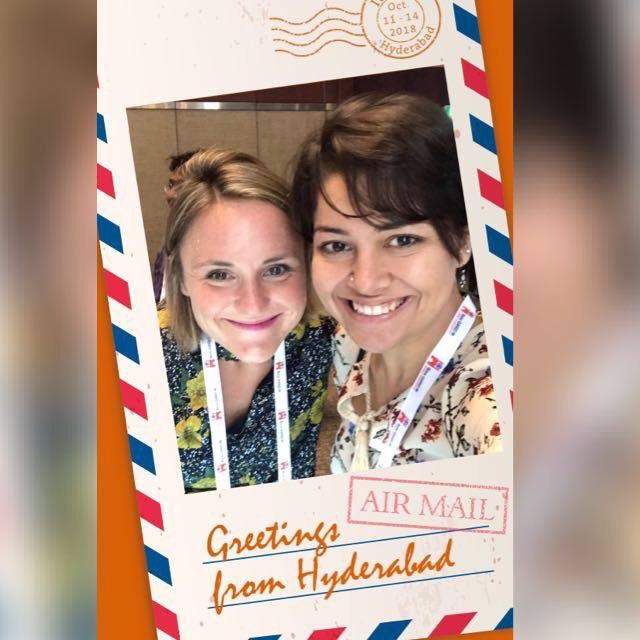 kate_gajewska's tweet photo. Last day of the #ispad2018 - so it's time for postcards! Great fun with @ispad_org mobile app and #selfies. Greetings from #hyderabad! @JaRWood00 @vincentmcdarby @Diathlete @PaulaNutriDiabe
#pwd #t1d #diabuddies https://t.co/e5dVOUHrB9