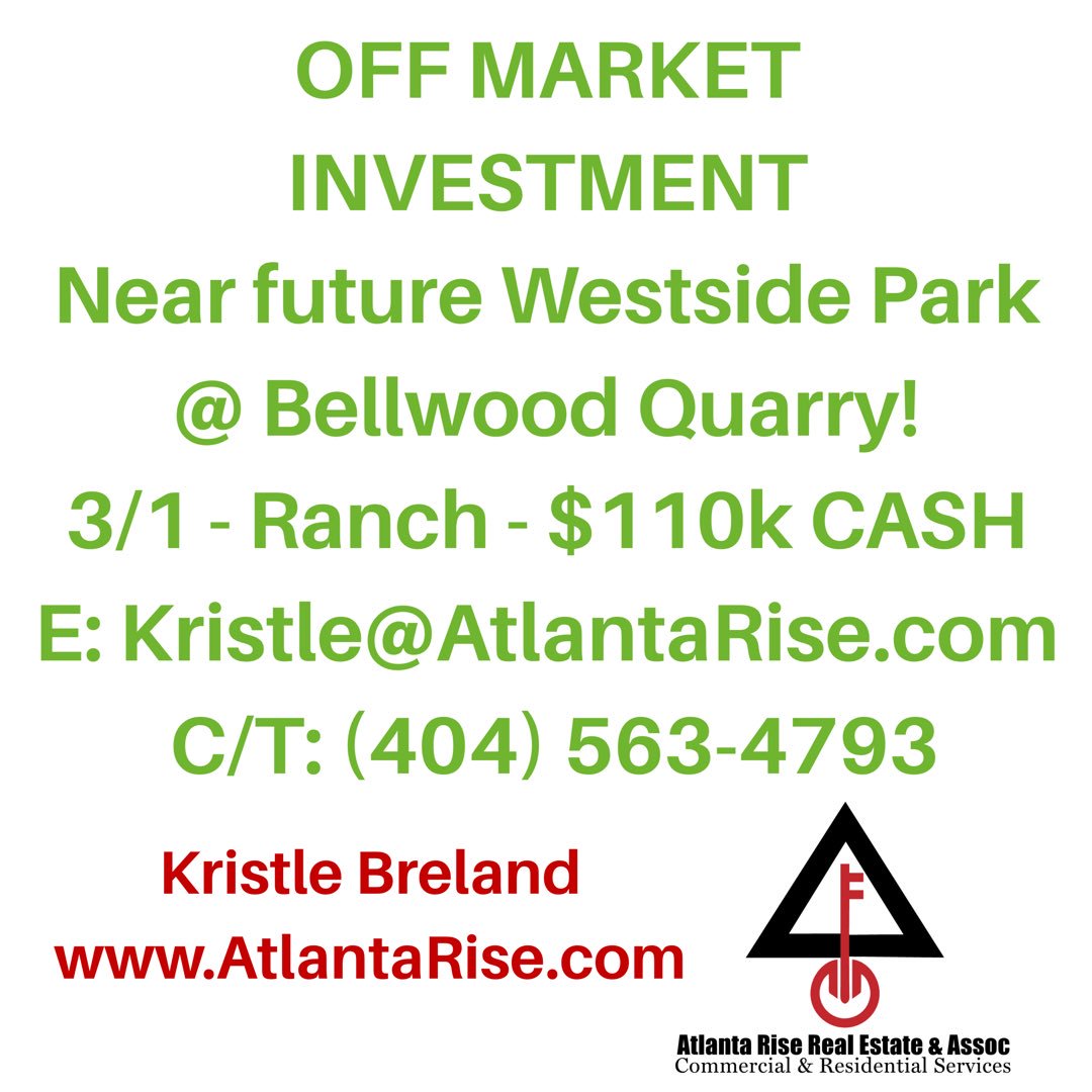 KristleBreland's tweet photo. 💰SERIOUS ALL CASH BUYERS💰 GREAT ROI ✅
Contact me BEFORE it hits the Market!
Tenant in place paying $735/month - Quick Close
Atlanta Rise Real Estate & Assoc.
#BrickHouse #ProctorCreek #Atlanta30318 #Investment #AtlantaRiseRealEstate #KWFA https://t.co/onoAyXB66m