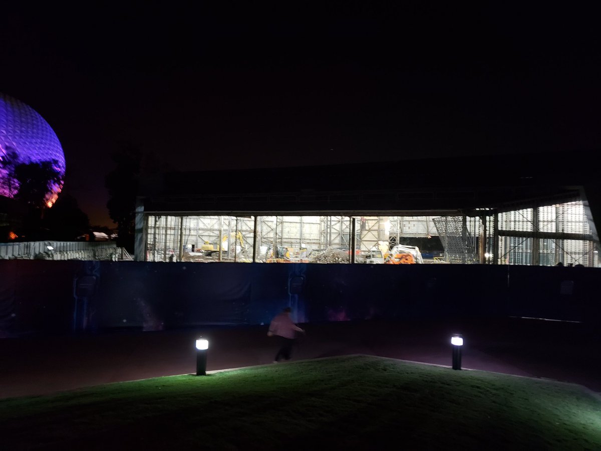 WDWNT's tweet image. A reader sent us pics of the Universe of Energy at night, fully illuminated from the inside. It’s pretty much just a big warehouse at the moment. Rumor has it that it was a little rougher than Disney thought and it actually would have been cheaper to bulldoze and erect a new one.