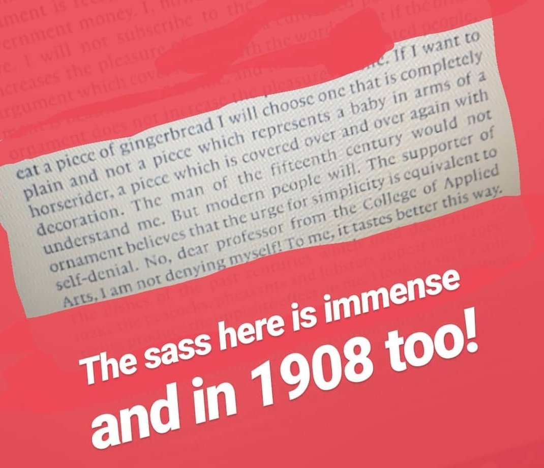 zacgrego's tweet photo. This is Adolf Loos in 1908 commenting on the use of ornamentation in architecture and the state of cultural progression as a result of clinging to the past, in a nutshell. I found this rather amusing! https://t.co/dQlinVvvDl