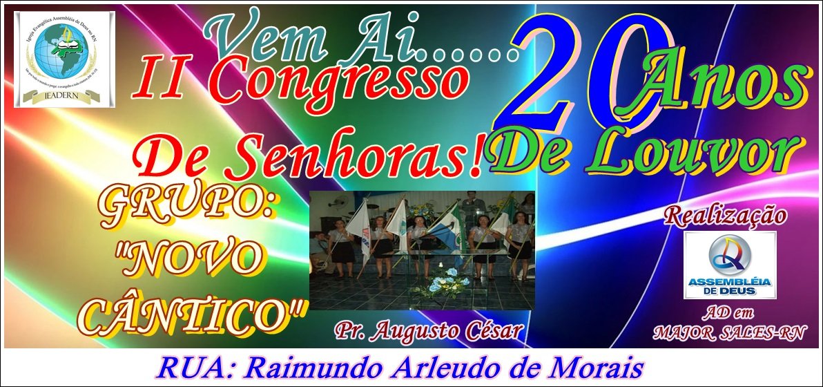 ednaefrancys's tweet photo. Contagem  Regressiva...
Falta 13 Dias 
Para o II CONGRESSO  de SENHORAS  - 20 Anos DE Louvor e Adoração  ao Nosso DEUS! 
Dias:26,27/10/2018
Realização Igreja Evangélica  Assembleia  de  Deus - Major  Sales RN. @ednaefrancys  @francynaldoo #AdemMajorSales https://t.co/BslSHY4WGk