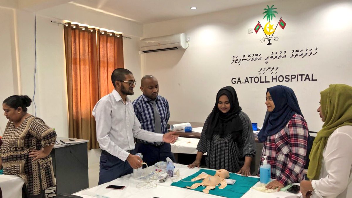 HPA_MV's tweet photo. Facility Based Newborn Care &amp; Quality improvement workshop for healthcare providers at #GaafAlif atoll ongoing at Gaaf Alif Atoll hospital in collaboration with @igmhmv facilitated by Dr @Faisalnaifaru &amp; Team @UNICEFMaldives #FBNC #ENAP @WHOMaldives https://t.co/8uAGUCs5IW