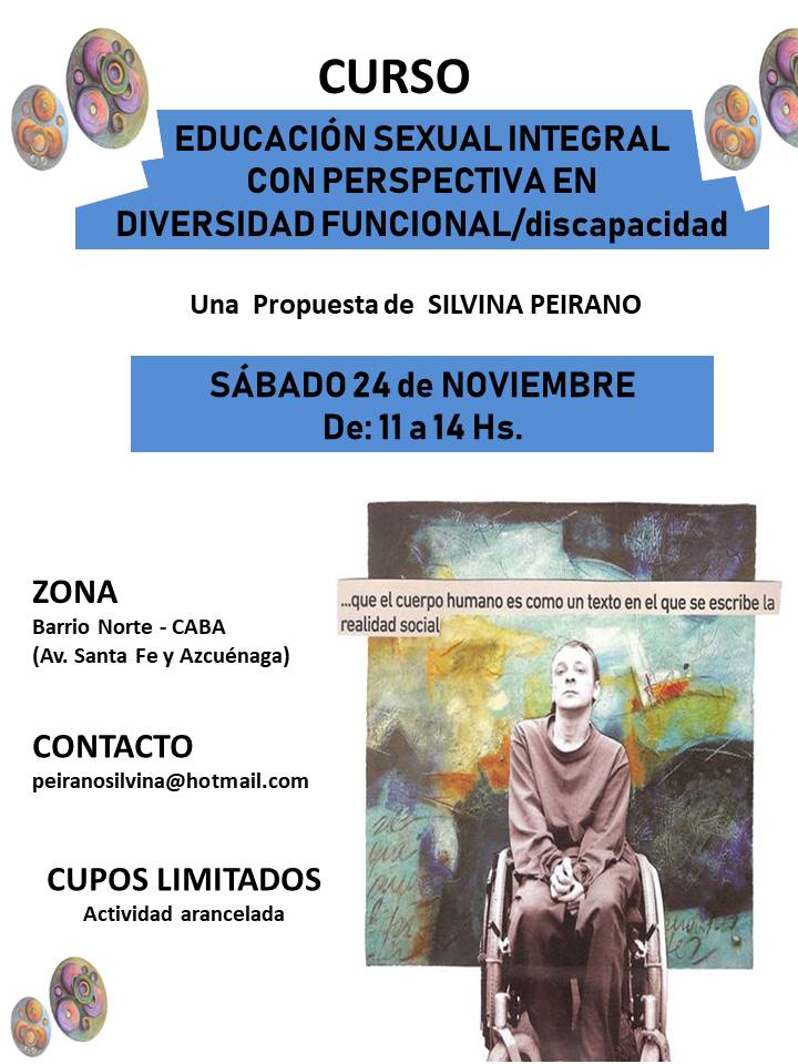 SexAsistent's tweet photo. CURSO: "Educación Sexual Integral con Perspectiva en Diversidad Funcional"
24/11 CABA
#Sexualidad y #DiversidadFuncional #discapacidad #EducaciónSexualIntegral #ESI 
https://t.co/YraIYQNivu https://t.co/hjiUyWHn5u