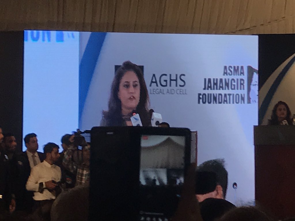 AJCONF2018's tweet photo. #AJCONF2018 Last session of 2 day conference begins with .@MunizaeJahangir .@BBhuttoZardari .@ShireenMazari1 .@a_siab and #SardarAyazSadiq https://t.co/2OsIItHUqH