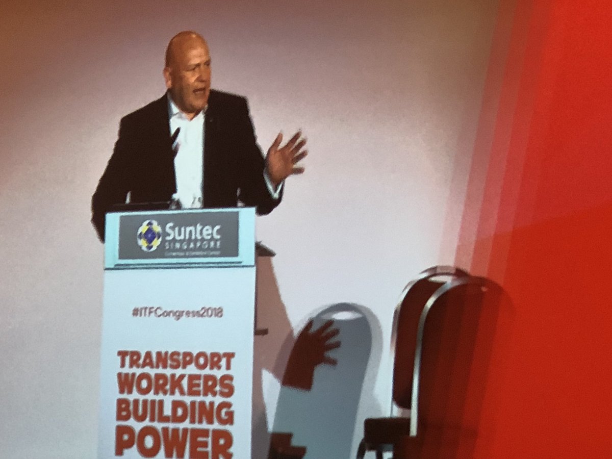 SeeboldTorben's tweet photo. #ITFCongress2018 voted unanimously for the best possible General Secretary Mr. Stephen Cotton! Congrats my friend!!! VIVA ITF! https://t.co/gaHMxK8chI