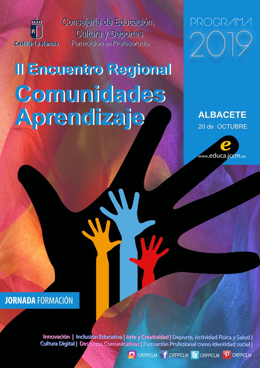 CRFPCLM's tweet photo. II. Encuentro Regional de Comunidades de Aprendizaje de Castilla - La Mancha.
Lugar de celebración: IES RAMÓN Y CAJAL 
#Albacete. 20 de octubre de 2018
@CRFPCLM @educajccm @gobjccm "La educación no cambia al mundo: cambia a las personas que van a cambiar el mundo". Paulo Freire. https://t.co/LetZzbN88H