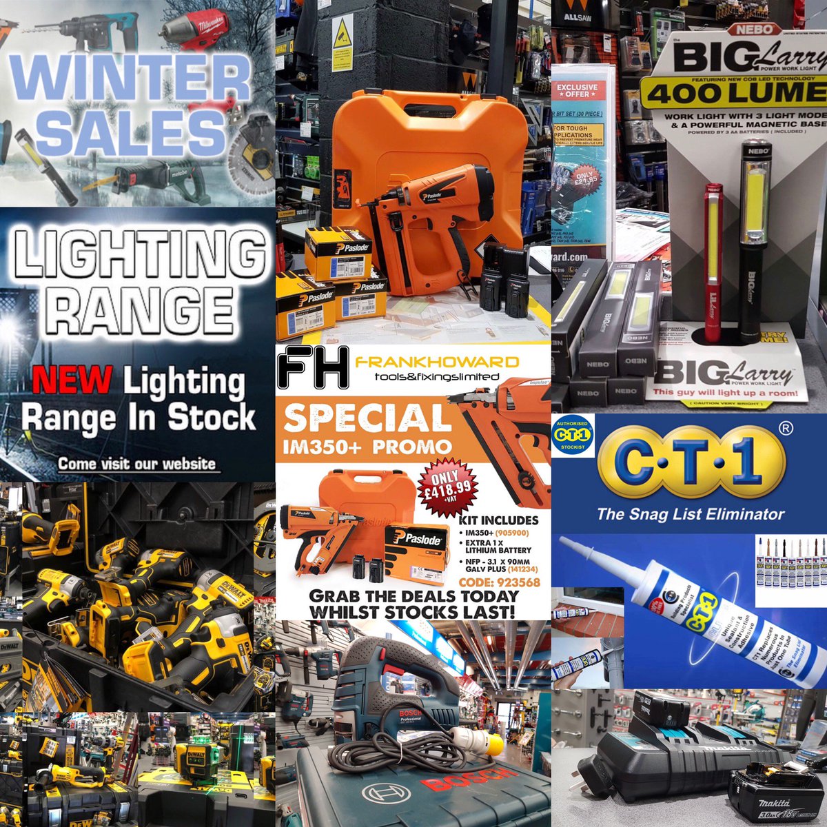 ScrewCentreLtd's tweet photo. FH WINTER SALE CONTINUES! Visit our website for all the top deals this weekend!!
https://t.co/vuYeuHI4QN
#DEALS #offers #fhtools #frankhoward #sale #powertools #constructiontools #toolsale #makitauk #boschimpactdriver #paslodeuk #luceco https://t.co/MnjaT26Rdv