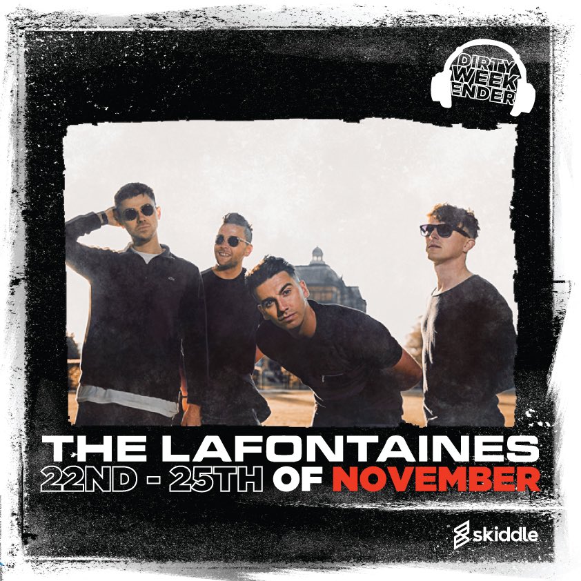 <a href="/TheLaFontaines/">thelafontaines</a> headline our main stage on the 22nd November.  They will be joined by a special guest <a href="/Losing_Ground/">LosingGround</a> <a href="/100fables/">100 Fables</a>.  Elsewhere we have <a href="/ChrisHelme/">Chris Helme</a> <a href="/nigelclark22/">Nigel Clark</a> of <a href="/DodgyUK/">DODGY</a> &amp; so much more.   Tickets available from <a href="/skiddle/">Skiddle</a> skiddle.com/e/13215191
