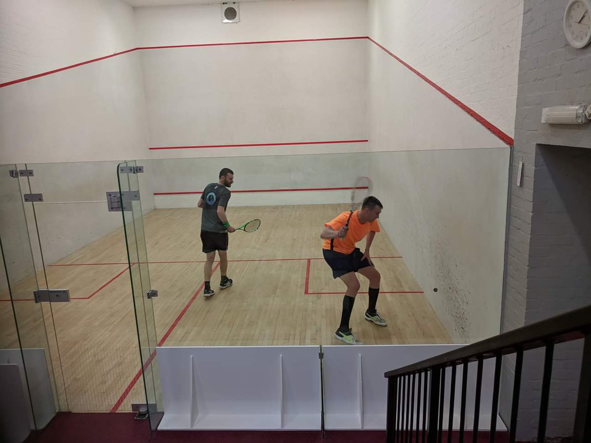 CorbySquash's tweet photo. Just to let you know @RevRichardColes Higham Curate @PNSQUASH did well yesterday winning an exciting exhibition match v Rob Dadds 2-1 on a tie break. Great celebration of squash on @WorldSquashDay. We must get you on court sometime soon! @northantssra @englandsr https://t.co/W2TpI8kbeR