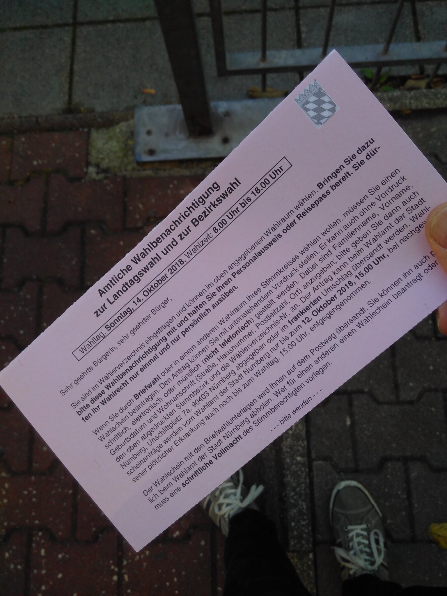 Daniel Arnold On Twitter Raus Aus Den Federn Und Ab Ins Wahllokal Die Sonne Scheint Uber Nurnberg Und Heute Ist In Bayern Feiertag Der Demokratie Wahlt Herzstatthetze Und Wenn Euch Meine Arbeit