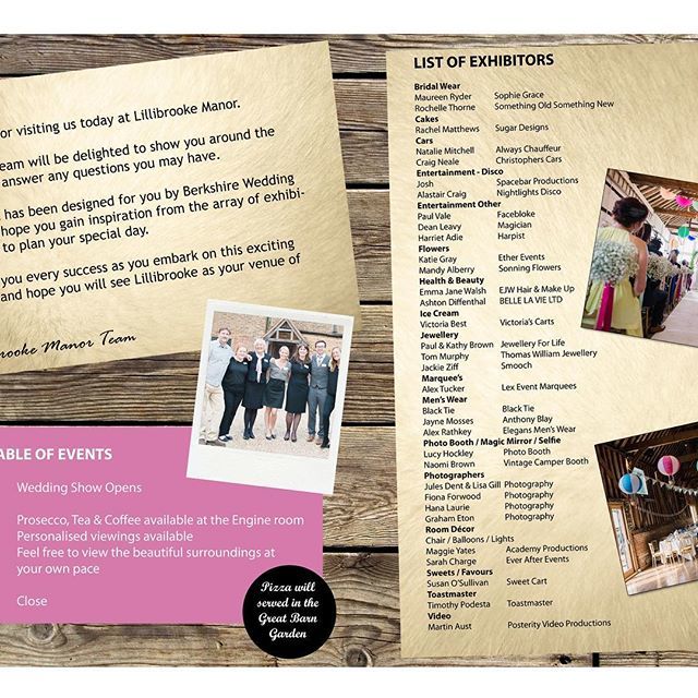 LillibrookeMnr's tweet photo. Wedding Fair at Lillibrooke Manor, Today 11-3, free entry free parking. Come and meet the team and an amazing line up of wedding supplier. Everything you need for your day in one beautiful barn. #lillibrookemanor #barnwedding #berkshirewedding #seizethed… https://t.co/680H4PjwmQ https://t.co/RNvuiycxmI