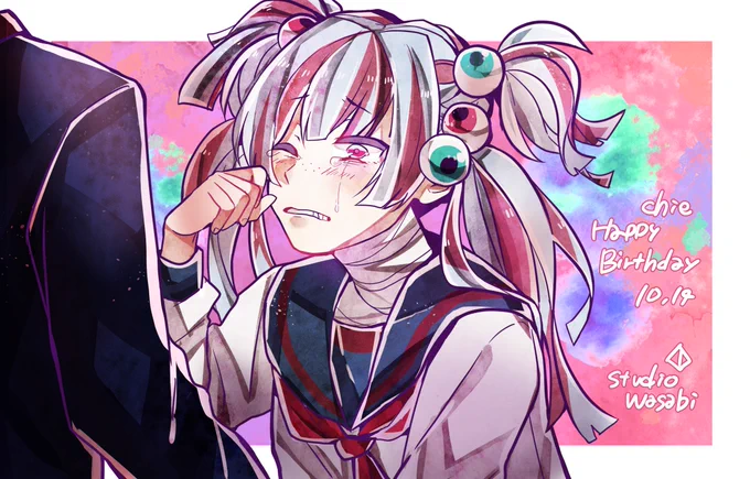 遅くなりましたが…今日、10月14日は
小宮チエ ちゃんの誕生日です??

小心者ではありますが奥底にしっかり信を持った女の子♪♪
涙を流すチエを慰めている後ろ姿はもしかして…?

チエちゃんお誕生日おめでとう‼️?

#スタジオわさび公式 #狼ゲーム 