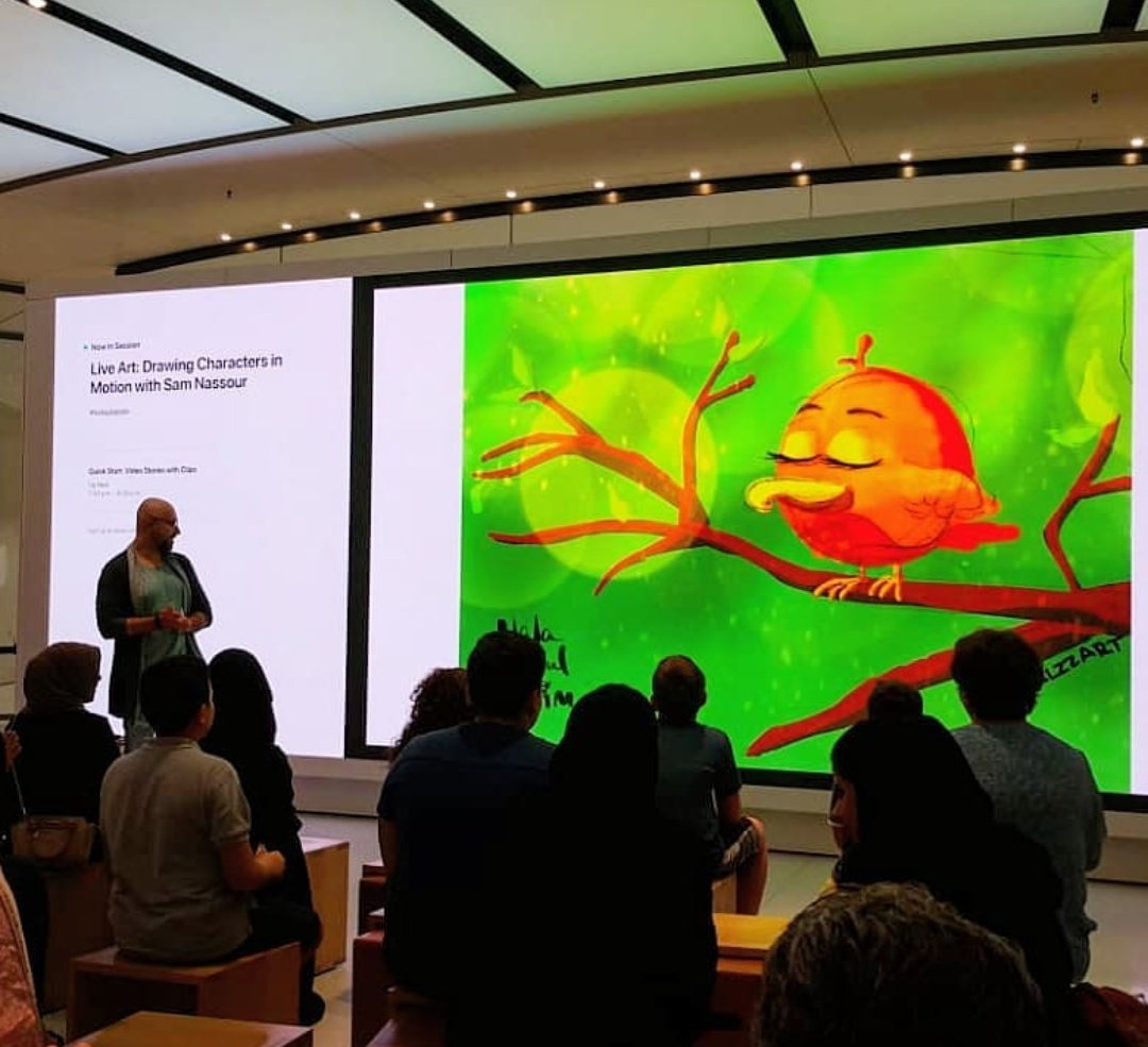 halzzart's tweet photo. Thrilled to have my quick sketch featured at Sam Nassour's digital art workshop.
Thank you for an exciting insight of procreate and character sketches.
#thebigdraw #artworkshop #procreate #firsttry #dubaimall #ipad #educational #halzzart https://t.co/TqBP1qGYBp