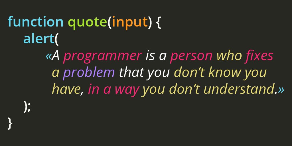Quote
#programmer #programming #programminglife #programmingquotes #programmingjokes #programmings #programmingmemes #programmingsucks #programminghumour #programmingproblems #programmingthings #programmingfacts #programmingart #programming101 #programmingworks