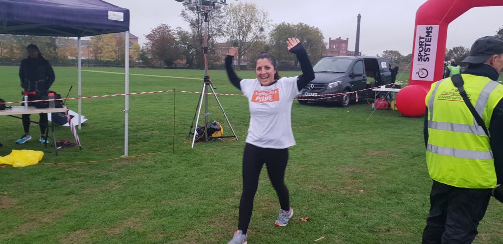 Sloughforall's tweet photo. Well done to all the runner’s, volunteers & supporters today, braving the rain at half marathon & 5k fun run. In particular #Slough youth worker Carla & runners from Youth LGBT group Spectrum #runningwithPRIDE against LGBT hate crime & bullying @ActiveSlough @SloughCouncil https://t.co/MljE8cNI7N