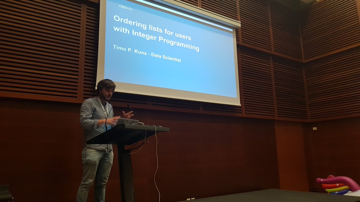 acpyss's tweet photo. Ordering Lists with Integer Programming by Timo Kunz. #pyss18. Thanks for the talk! https://t.co/0N2q8jIPXc