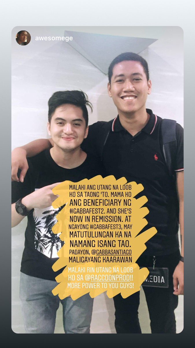 raccoonprod's tweet photo. Meet @awesomege of @CANCERvantsPH. Last year, the proceeds of #Gabbafest2 were donated to his family. Good to know his mom is now in remission! Who knew going to gigs would literally help save someone’s life? ❤️ https://t.co/jS2DF3s9zy
