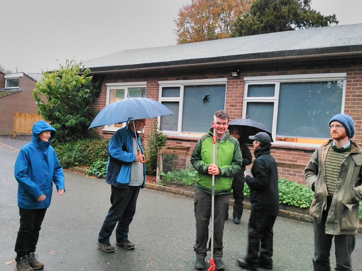 Debbie1Alston's tweet photo. A bit of rain is not going to stop hardened botanists - fieldtrip around @PrestonMontford with John Poland using his new winter twig key #BSBIRecordersConference https://t.co/14AoeffZrO