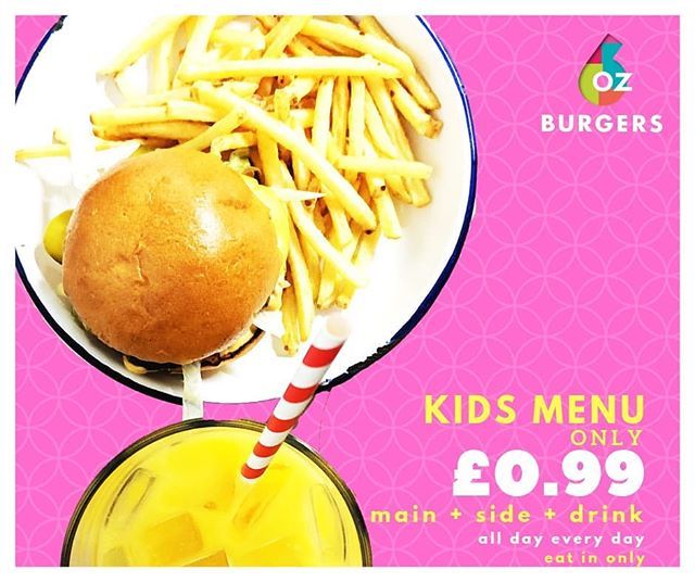 6ozburgers's tweet photo. Kid's Main, Side and a Drink just 99p. 
All day every day! 
#6ozburgers #southsea #portsmouth #burger #burgers #hotdog #hotdogs #kidsmeals https://t.co/EnZZglR4iY https://t.co/Nu62Sd20lP
