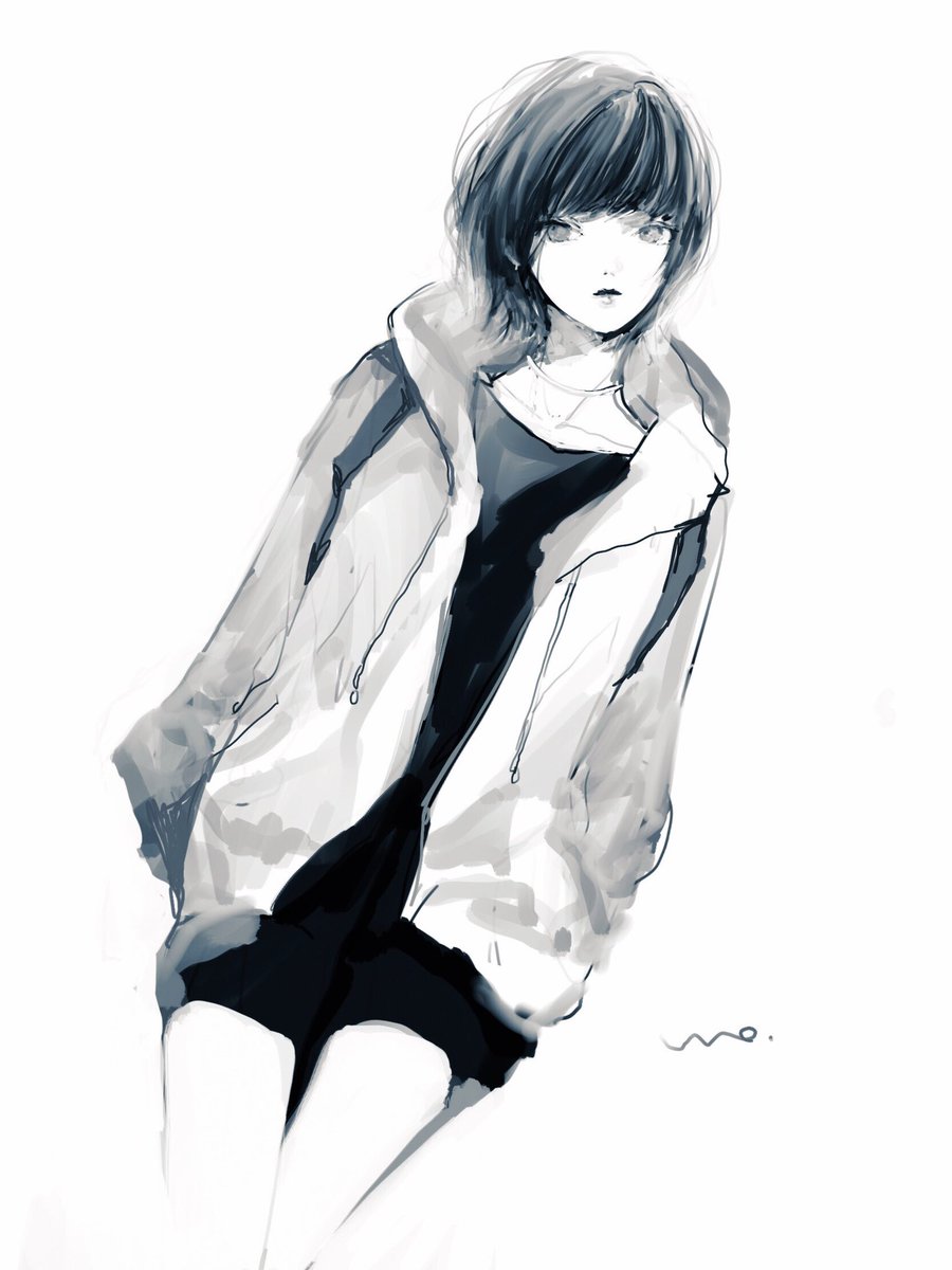 オーバーサイズなパーカーをダボっと着る女子らくがき T Co H Unoのイラスト オーバーサイズなパーカーをダボっと着る女子らくがき T Co H Unoのイラスト