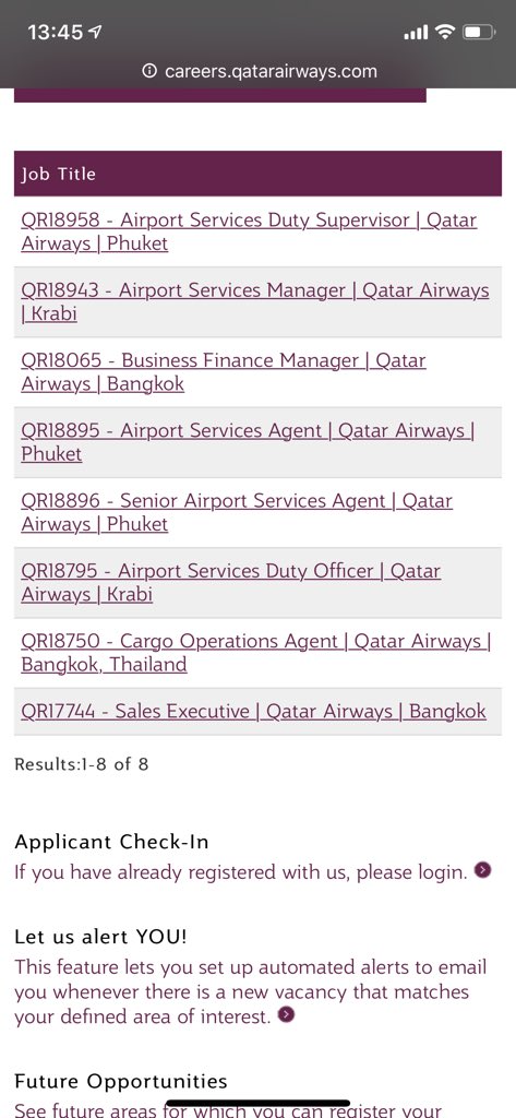 dheerapong's tweet photo. #QatarAirways รับสมัครพนักงานภาคพื้นหลายตำแหน่ง ประจำ #BKK , #KHT , #KBV 8 ตำแหน่ง https://t.co/oZBE8BXSp2 ลองค้นหาจาก Link ครับ #สาระการบินน่ารู้ https://t.co/vu7sgUXHfi