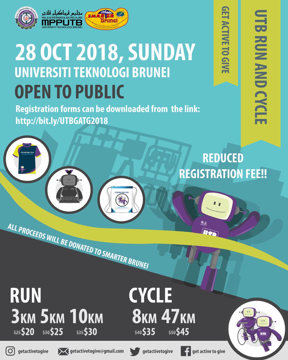 getactivetogive's tweet photo. ✨UTB Run and Cycle: Get Active To Give aims to raise awareness about individuals with autism while raising funds for the centre that has been professionally taking care of them for over 17 years, SMARTER Brunei.✨ https://t.co/7OOWf3ZfAL