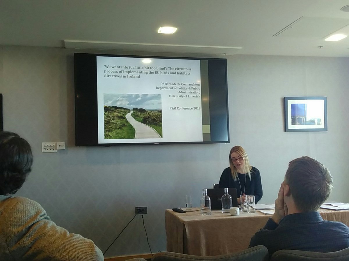 conorlittle's tweet photo. Followed by Bernadette Connaughton @POLITICSUL on the Birds and Habitats directives. With a pic of @BallycroyNP #PSAI2018 https://t.co/0dweV3S48R