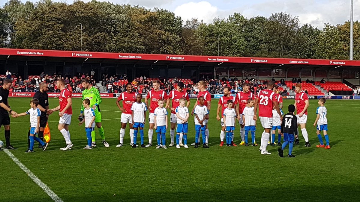 CadisheadSports's tweet photo. A fantastic afternoon for @CadisheadSports U10βs yesterday as they were invited to be mascots at The Peninsula Stadium for @SalfordCityFC Vβs Braintree Town, they all had a great time and are hopefully inspired for their own futures in the game ππ π΅β«οΈβ½οΈβ½οΈβ½οΈβ«οΈπ΅ #CSJFC # https://t.co/a16OYx6m9u