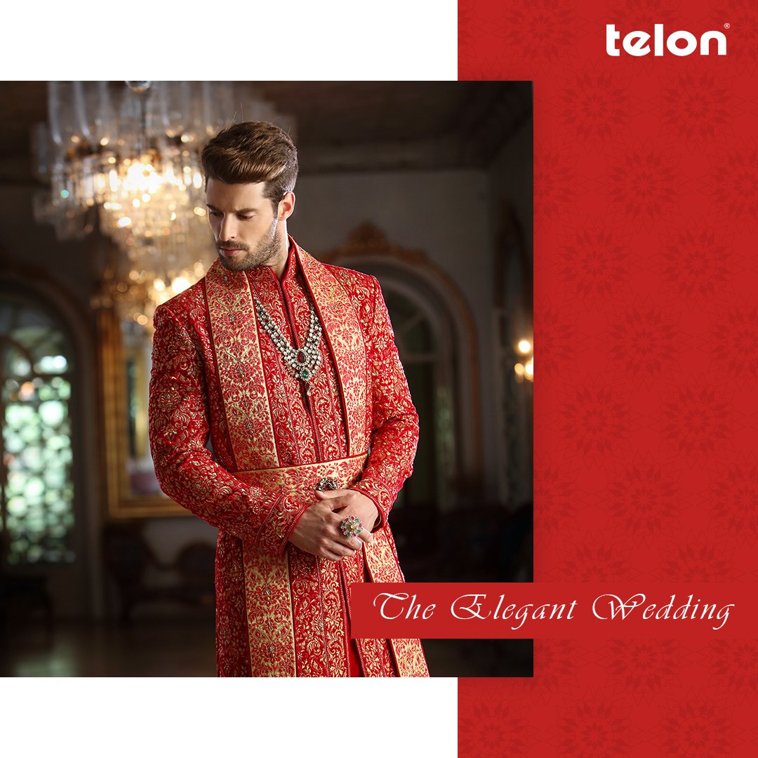 TelonMen's tweet photo. Give your #weddingseason a touch of imperial red attire which has intricate designs and is meticulously threaded.
#telonmen https://t.co/ZOTKyTKuXr