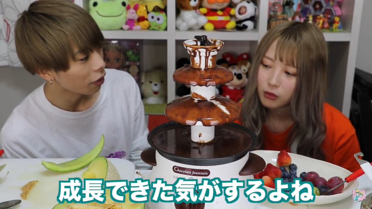 Kahooooo2's tweet photo. チョコフォンデュ食べたくなった笑
そして再びS君登場？笑
手動フォンデュおもろす��たー笑

そして今回も成長を遂げたえむれな♡
次はどんな成長をするのでしょうか？❤
@fukurenasabus 
@mkun_sub https://t.co/NGWSl3oRhf