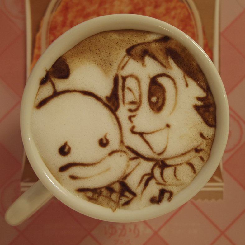 yoneemon's tweet image. 『オバケのP子日記』P子ちゃんとユカリさんでデザインカプチーノ。
ユカリさんのキャラ大好きー＼(≧▽≦)／！
坂角の「ゆかり」も大好きー♪
#オバケのQ太郎 #ユカリ #P子 #藤子・F・不二雄 #藤子不二雄A #デザインカプチーノ