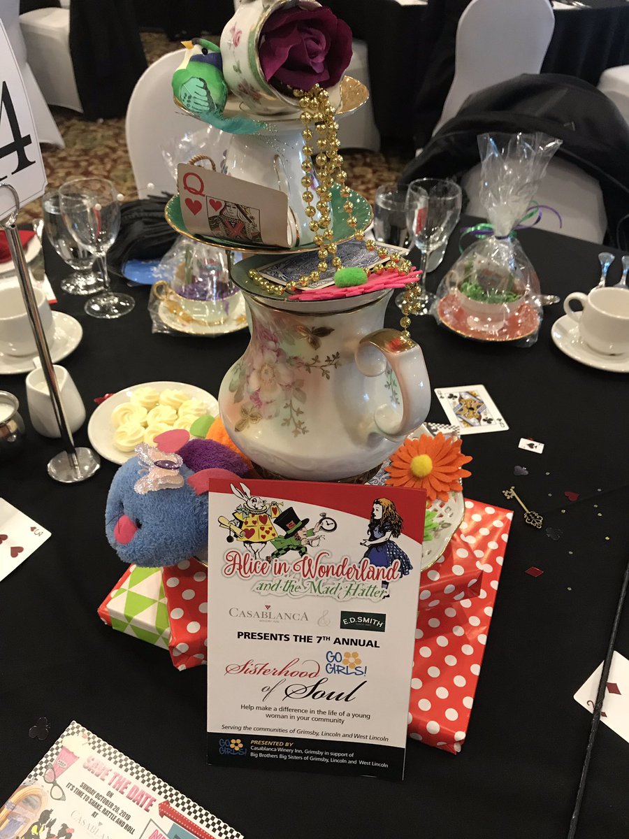_KatieAppleyard's tweet photo. @MeridianCU #GrimsbyON branch representing at the #SisterhoodofSoul #AliceandWonderland and #TheMadHatter event supporting #BigBrothersBigSisters @JodiKadwell @leona__moore https://t.co/iBKkskKyWF