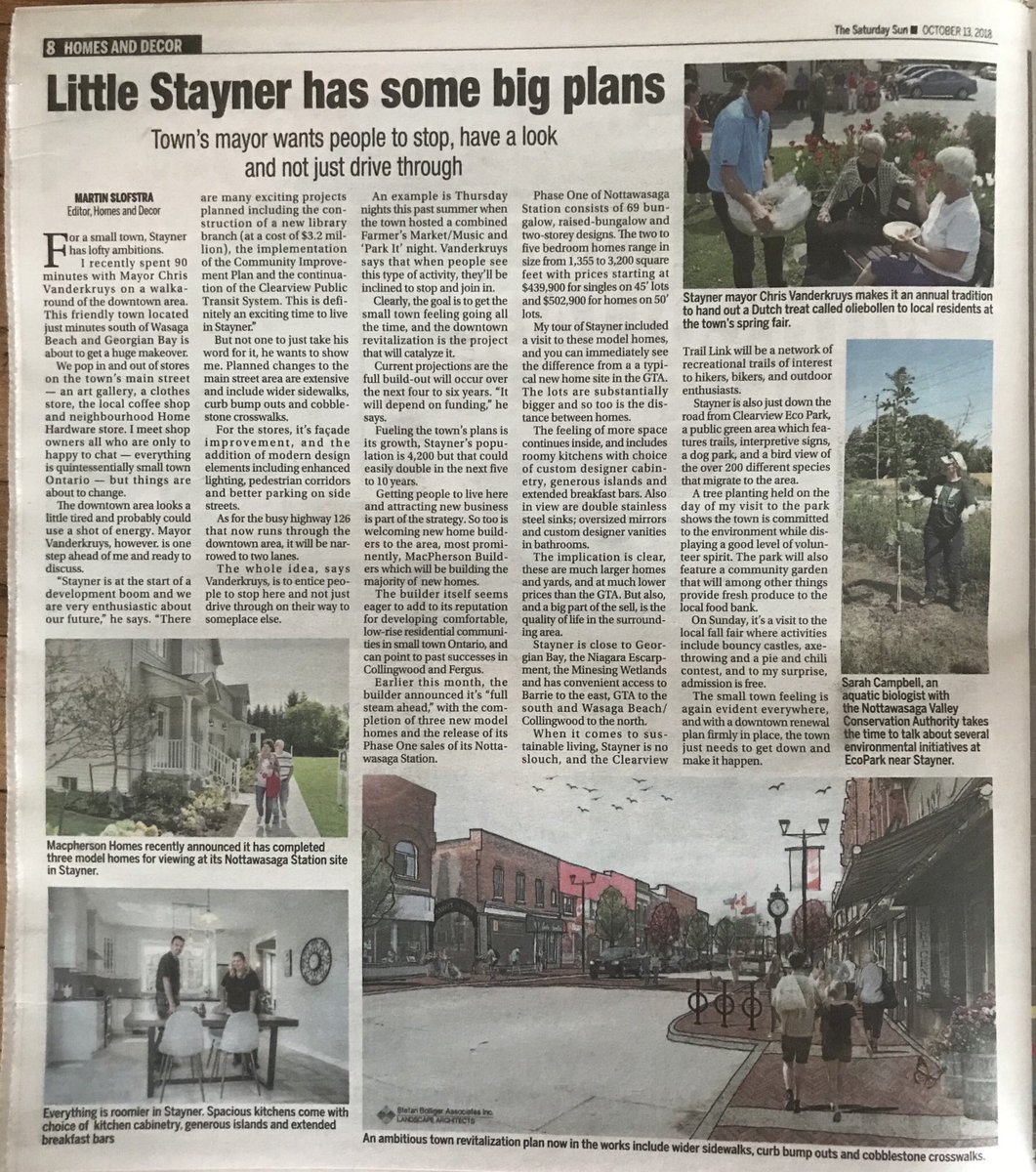 I had the opportunity to meet <a href="/MSlofstra/">Marten Slofstra</a> <a href="/Torontosun2/">torontosun</a> <a href="/Clearview_twp/">Clearview Township</a> great article in Saturday’s paper about #stayner #community #macphersonhomesdevelopment #thanks for highlighting Clearview