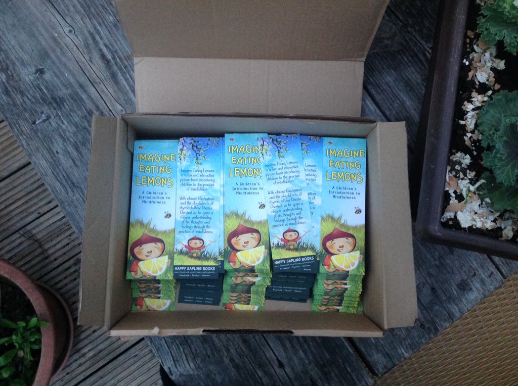 sapling_happy's tweet photo. Chester's promotional bookmarks have arrived. Gearing up for the book release🍋🍋🎊🎉 #Mindfulness #Happiness #anxiety #MentalHealthAwareness #ChildrensBooks #wellness #peace https://t.co/KMKD9AJMgl