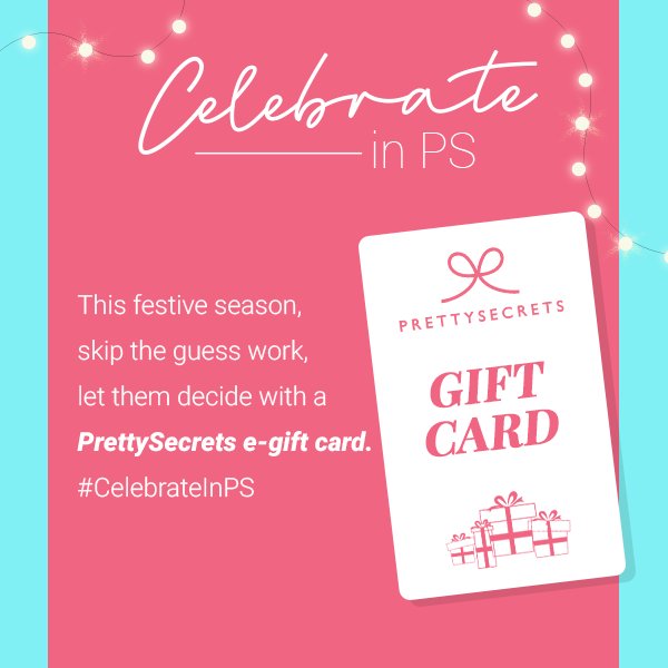 Pretty_Secrets's tweet photo. This festive season,not sure what to gift? Keep it simple and send the ladies in your life our e-gift card💖
Buy it here: https://t.co/T8Wa2OrvGW
.
.
.
.
.
.
#CelebrateInPS #giftcard #online RedefineBasics #myprettysecrets https://t.co/IsMKo29CIh