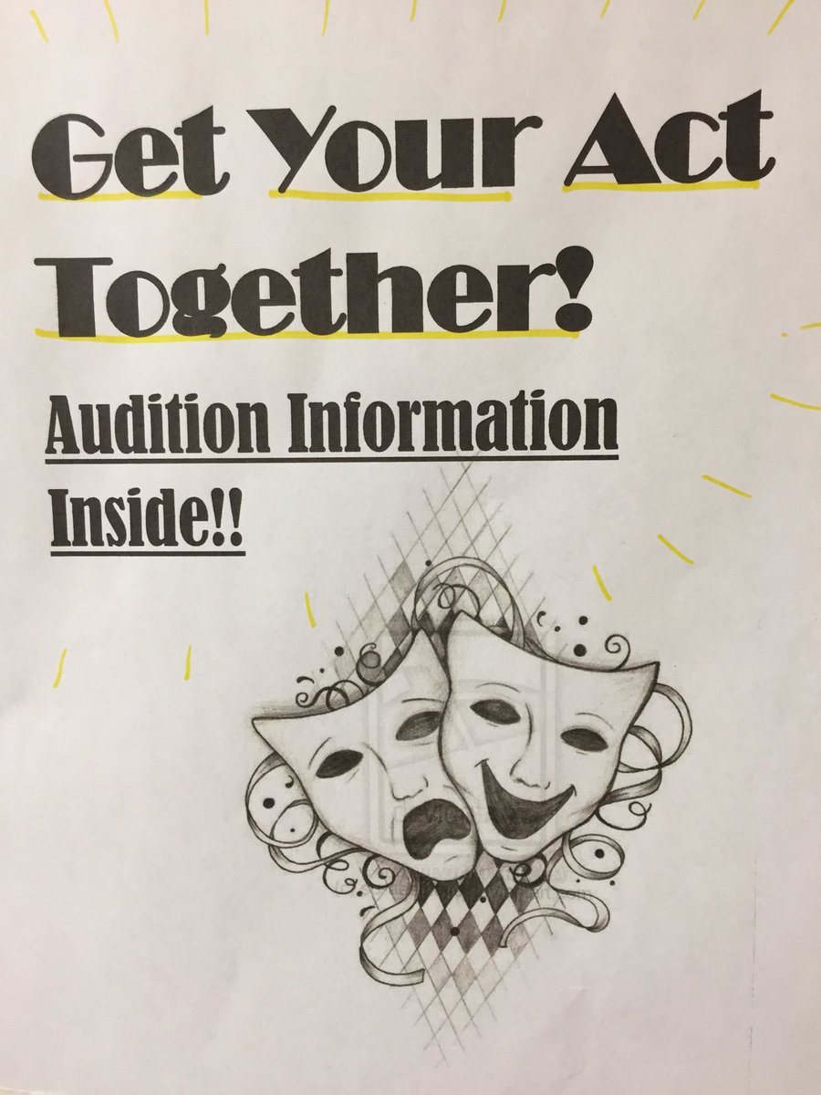 NDSSDrama's tweet photo. Singers, Actors, Artists, Musicians, Dancers...itโs time to โGET YOUR ACT TOGETHER!โ #majorproduction. Multiple audition opportunities ahead...Emcee (Main Character) auditions October 18th; Student Choreographer auditions October 24th! Sign up in C17. #GYATauditions https://t.co/nxHjk8C05x