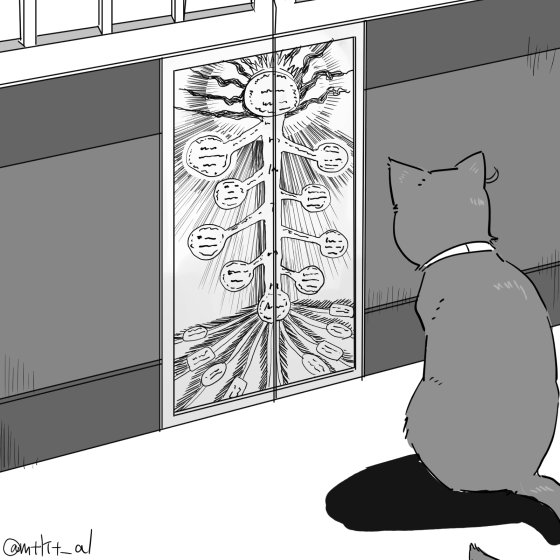 コラボ対応した猫扉 