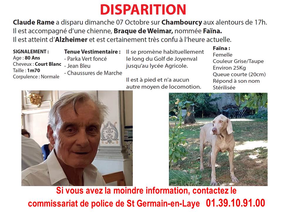 Mc_Lanne's tweet photo. Notre #AgentGeneral @mfaidherbe n’a pas de nouvelles de son beau-père, disparu il y a une semaine avec son chien, Braque de Weimar, Faïna, voici une semaine dans la région de #Chambourcy (78) @PMChambourcy @StGermainLaye Merci par avance de vos RT ! 🙏🏻 https://t.co/6igrKddywk