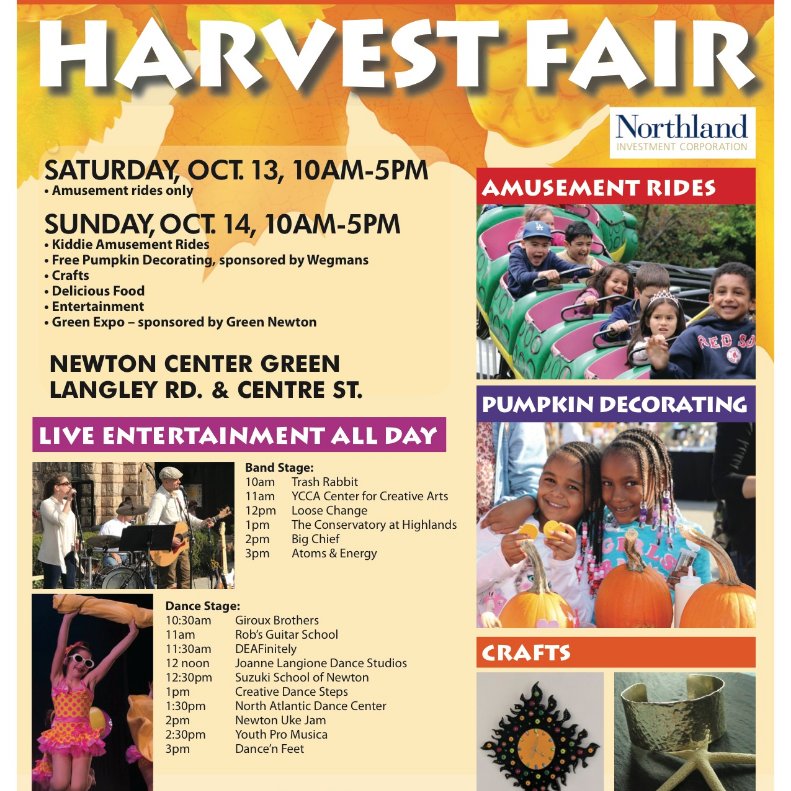 It's the big day for the #HarvestFair in #NewtonCentre! Let's enjoy the season as a village. #newtoncommunitypride #newtonma #neighborhoodvibes #fallfun